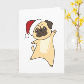 モップスクリスマススノーウィンターアニマルドッグ カード (黄色い花)