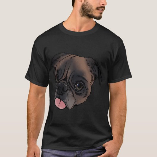 モップス犬 Tシャツ (正面)