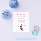 モップハウス清掃サービス付き漫画ガール チラシ (シングル)