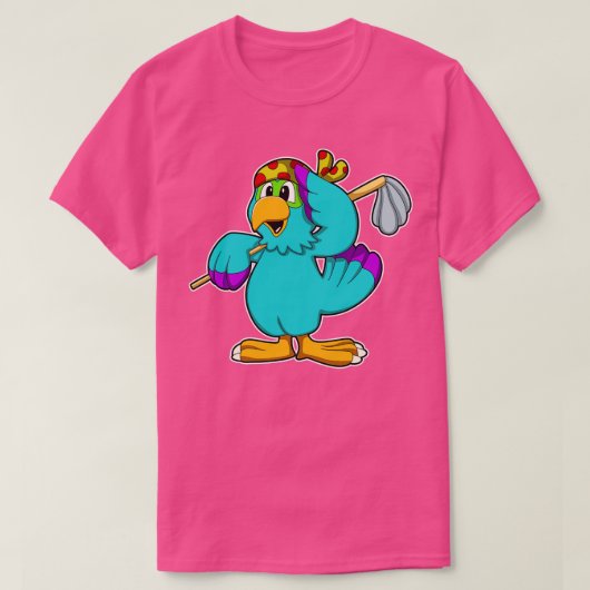 モップ付きクリーナーとしてのオウム Tシャツ (デザイン正面)