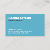 モップ及びバケツ清掃サービスの名刺 名刺 (裏面)