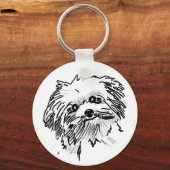 モップ犬 キーホルダー (正面)