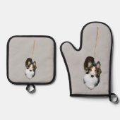 モップ犬 鍋つかみ&鍋敷きセット (正面)