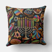モテカラフルフィスハヌカー(ユダヤ教)メノラー クッション (裏面)