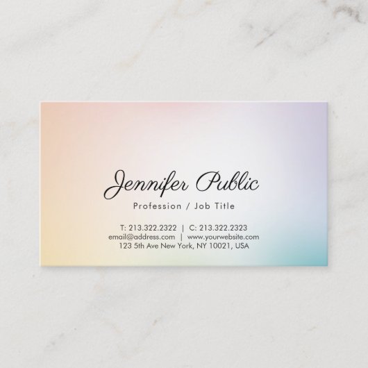 モディッシュエレガントカラーズミニマルシックデザイン 名刺 (正面)