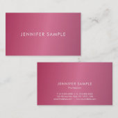 モディッシュエレガントホットピンクモダンクリーンデザイントレンディー 名刺 (正面/裏面)