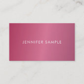 モディッシュエレガントホットピンクモダンクリーンデザイントレンディー 名刺 (正面)