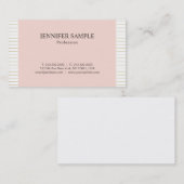 モディッシュエレガント赤面ピンク金ゴールドホワイトデザインプレーン 名刺 (正面/裏面)
