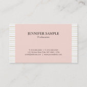 モディッシュエレガント赤面ピンク金ゴールドホワイトデザインプレーン 名刺 (正面)