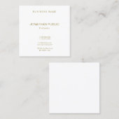 モディッシュエレガント金ゴールド文字フォントシンプルプレーン スクエア名刺 (正面/裏面)