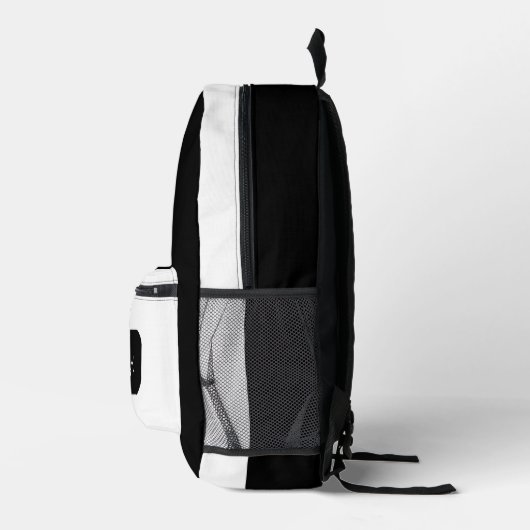 モディッシュブラック&ホワイトカラー – モノグラムイニシャル名 プリントバックパック (右)