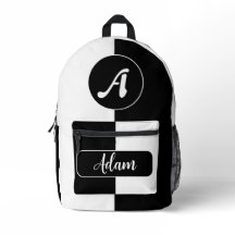 モディッシュブラック&ホワイトカラー – モノグラムイニシャル名