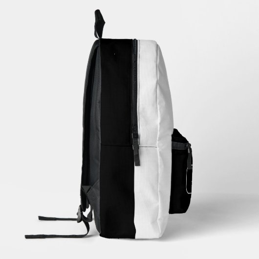 モディッシュブラック&ホワイトカラー – モノグラムイニシャル名 プリントバックパック (左)