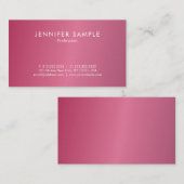 モディッシュホットピンクモダンクリーンスタイリッシュトレンディーデザイン 名刺 (正面/裏面)