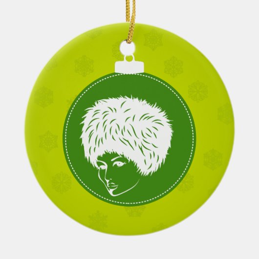 モディッシュライムクリスマス セラミックオーナメント (正面)