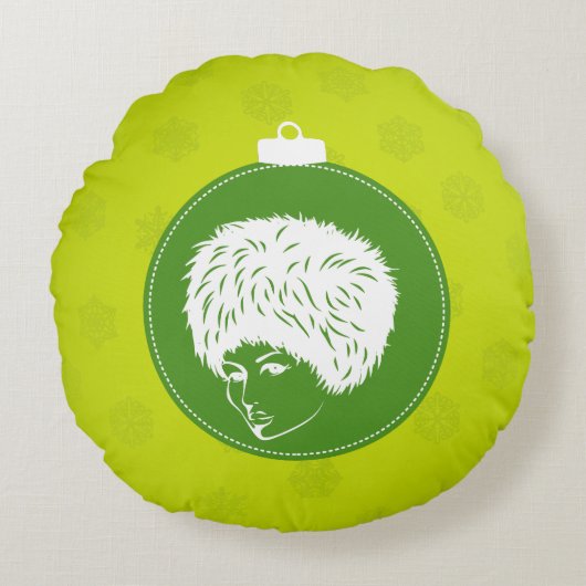 モディッシュライムクリスマス ラウンドクッション (正面)