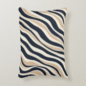 モディッシュ中性波状クリーム炭抽象デザイン アクセントクッション (正面(垂直))