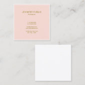 モディッシュ赤面ピンク金ゴールドプロフェッショナルモダンラグジュアリー スクエア名刺 (正面/裏面)