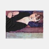 モディリアニの女性の肖像画 フリースブランケット (正面(横))