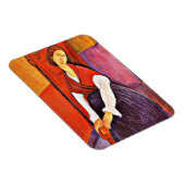 モディリアーニによる赤いショールのジャンヌ・ヘブテルヌ マグネット (右側)