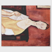 モディリアーニのファンを持った女性 ラッピングペーパー (フラット)