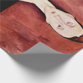 モディリアーニのファンを持った女性 ラッピングペーパー (角)