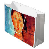 モディリアーニの弁髪をした少女 ラージペーパーバッグ (正面アングル)