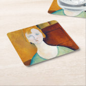 モディリアーニの緑のブラウスの少女 スクエアペーパーコースター (アングル)