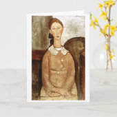 モディリアーニの黄色いドレスの女の子 カード (黄色い花)