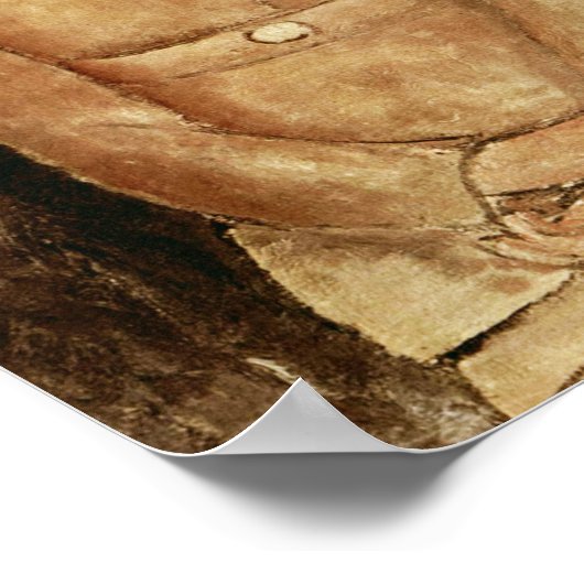 モディリアーニの黄色いドレスの女の子 ポスター (角)