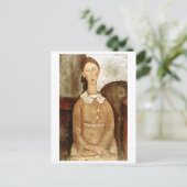 モディリアーニの黄色いドレスの女の子 ポストカード (スタンド正面)