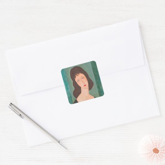 モディリアーニアメデオポートレート スクエアシール (封筒)