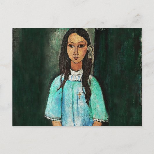モディリアーニアリスヴィンテージ絵画ファインアート ポストカード (正面)