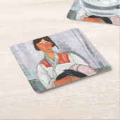 モディリアーニベビージプシーウーマン スクエアペーパーコースター (アングル)