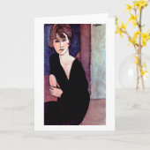 モディリアーニポートレート カード (黄色い花)