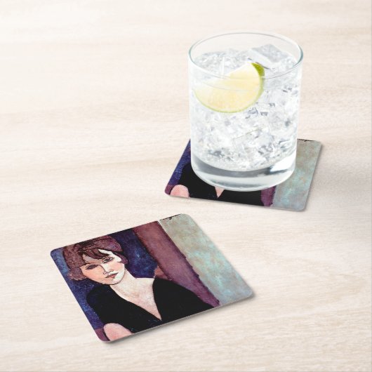 モディリアーニポートレート スクエアペーパーコースター (インサイチュ)