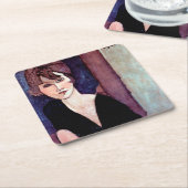 モディリアーニポートレート スクエアペーパーコースター (アングル)