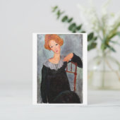 モディリアーニ赤毛女性 ポストカード (スタンド正面)