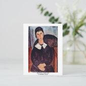 モディリアーニ・アメデオの白い襟を持つエルヴィラ ポストカード (スタンド正面)