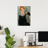 モディリアーニ – 赤毛の女性1917 ポスター (ホームオフィス)