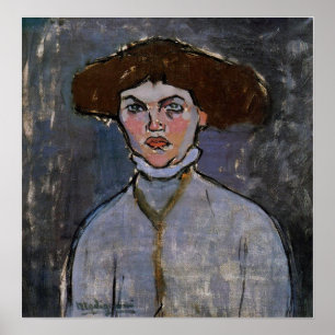 モディリアーニ – Head Of A Young Woman 1908 ポスター