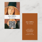 モディリアーニ – Jeanne Hebuterne Large Hat - QRコード 名刺 (正面/裏面)
