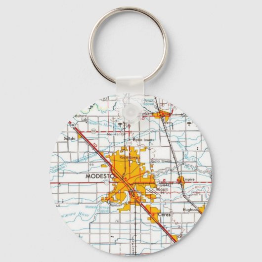 モデストカリフォルニアヴィンテージマップ キーホルダー (正面)