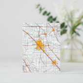 モデストカリフォルニアヴィンテージマップ ポストカード (スタンド正面)