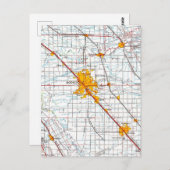 モデストカリフォルニアヴィンテージマップ ポストカード (正面/裏面)