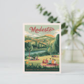 モデスト、カリフォルニア州のハートへようこそ ポストカード (スタンド正面)