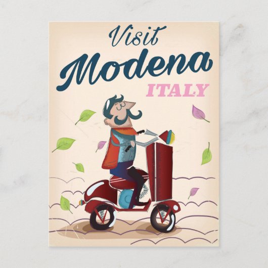 モデナ イタリア スクーター 旅行ポスター ポストカード (正面)