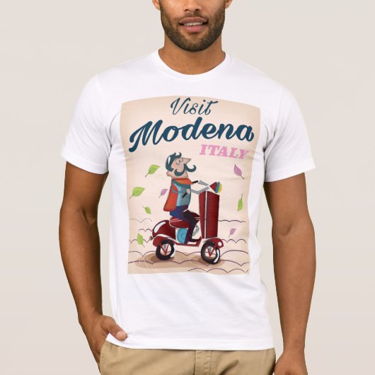モデナ イタリア スクーター 旅行ポスター Tシャツ (正面)