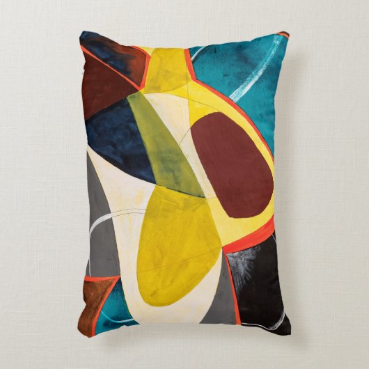 モデニストの抽象芸術水絵画色。 アクセントクッション (正面(垂直))