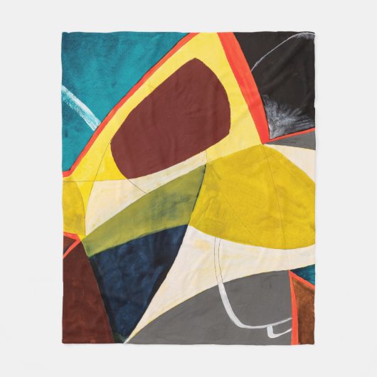 モデニストの抽象芸術水絵画色。 フリースブランケット (正面)